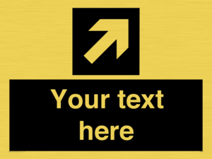 Custom Directional signage black arrow up right