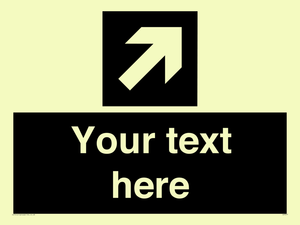 Custom Directional signage black arrow up right