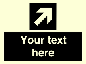 Custom Directional signage black arrow up right