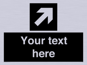 Custom Directional signage black arrow up right