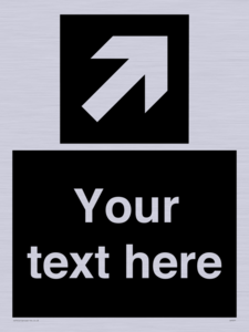 Custom Directional signage black arrow up right