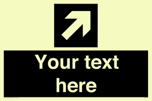 Custom Directional signage black arrow up right