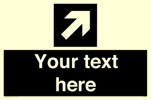 Custom Directional signage black arrow up right