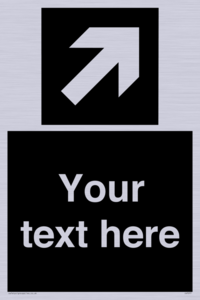 Custom Directional signage black arrow up right