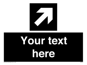 Custom Directional signage black arrow up right