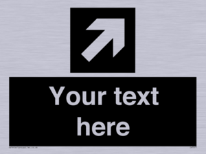 Custom Directional signage black arrow up right