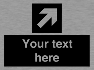 Custom Directional signage black arrow up right