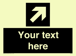 Custom Directional signage black arrow up right