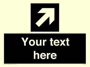 Custom Directional signage black arrow up right