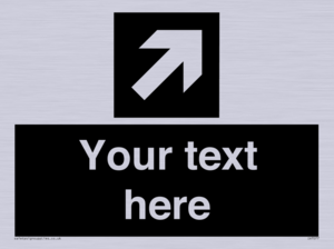 Custom Directional signage black arrow up right