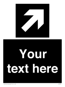 Custom Directional signage black arrow up right