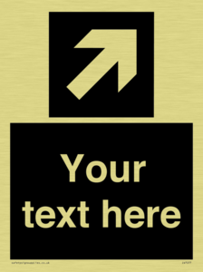 Custom Directional signage black arrow up right