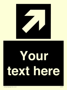Custom Directional signage black arrow up right