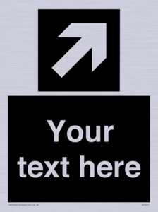 Custom Directional signage black arrow up right