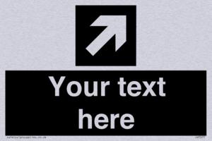 Custom Directional signage black arrow up right