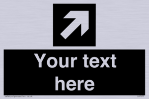 Custom Directional signage black arrow up right