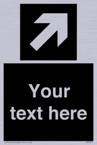 Custom Directional signage black arrow up right