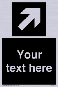 Custom Directional signage black arrow up right