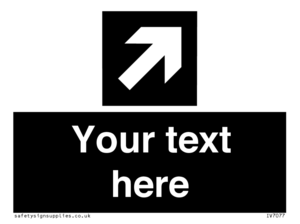 Custom Directional signage black arrow up right