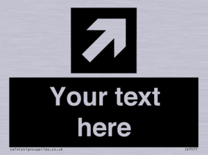 Custom Directional signage black arrow up right