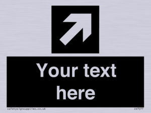 Custom Directional signage black arrow up right