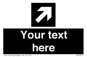 Custom Directional signage black arrow up right