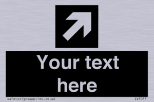 Custom Directional signage black arrow up right