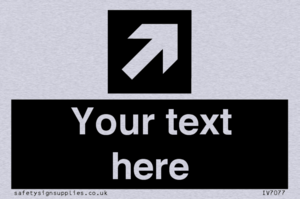 Custom Directional signage black arrow up right