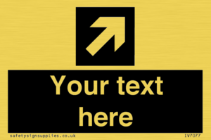 Custom Directional signage black arrow up right
