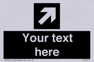 Custom Directional signage black arrow up right