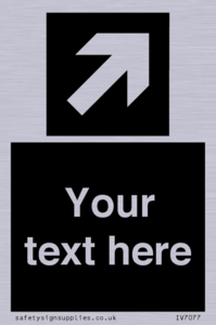 Custom Directional signage black arrow up right