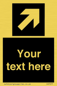 Custom Directional signage black arrow up right