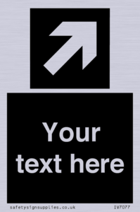 Custom Directional signage black arrow up right