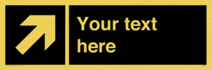 Custom Directional signage black arrow up right