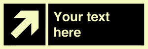 Custom Directional signage black arrow up right