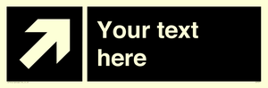 Custom Directional signage black arrow up right