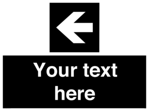 Custom Directional signage black arrow left