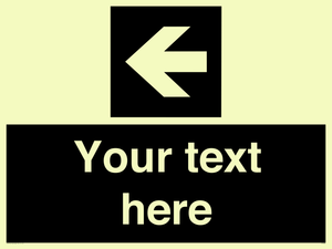 Custom Directional signage black arrow left