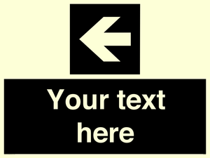 Custom Directional signage black arrow left