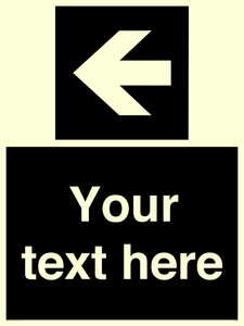 Custom Directional signage black arrow left