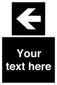 Custom Directional signage black arrow left