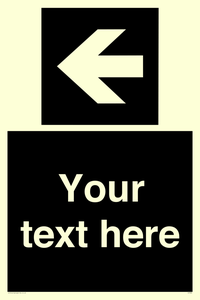 Custom Directional signage black arrow left