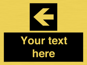 Custom Directional signage black arrow left
