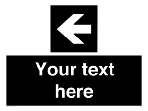 Custom Directional signage black arrow left