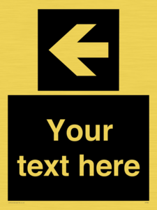 Custom Directional signage black arrow left