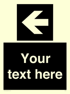 Custom Directional signage black arrow left