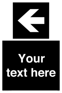 Custom Directional signage black arrow left