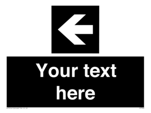 Custom Directional signage black arrow left