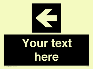 Custom Directional signage black arrow left