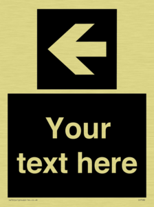 Custom Directional signage black arrow left